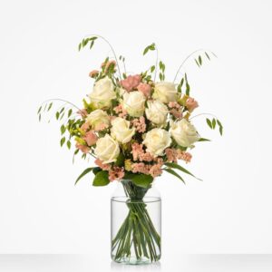 Witte rozen boeket